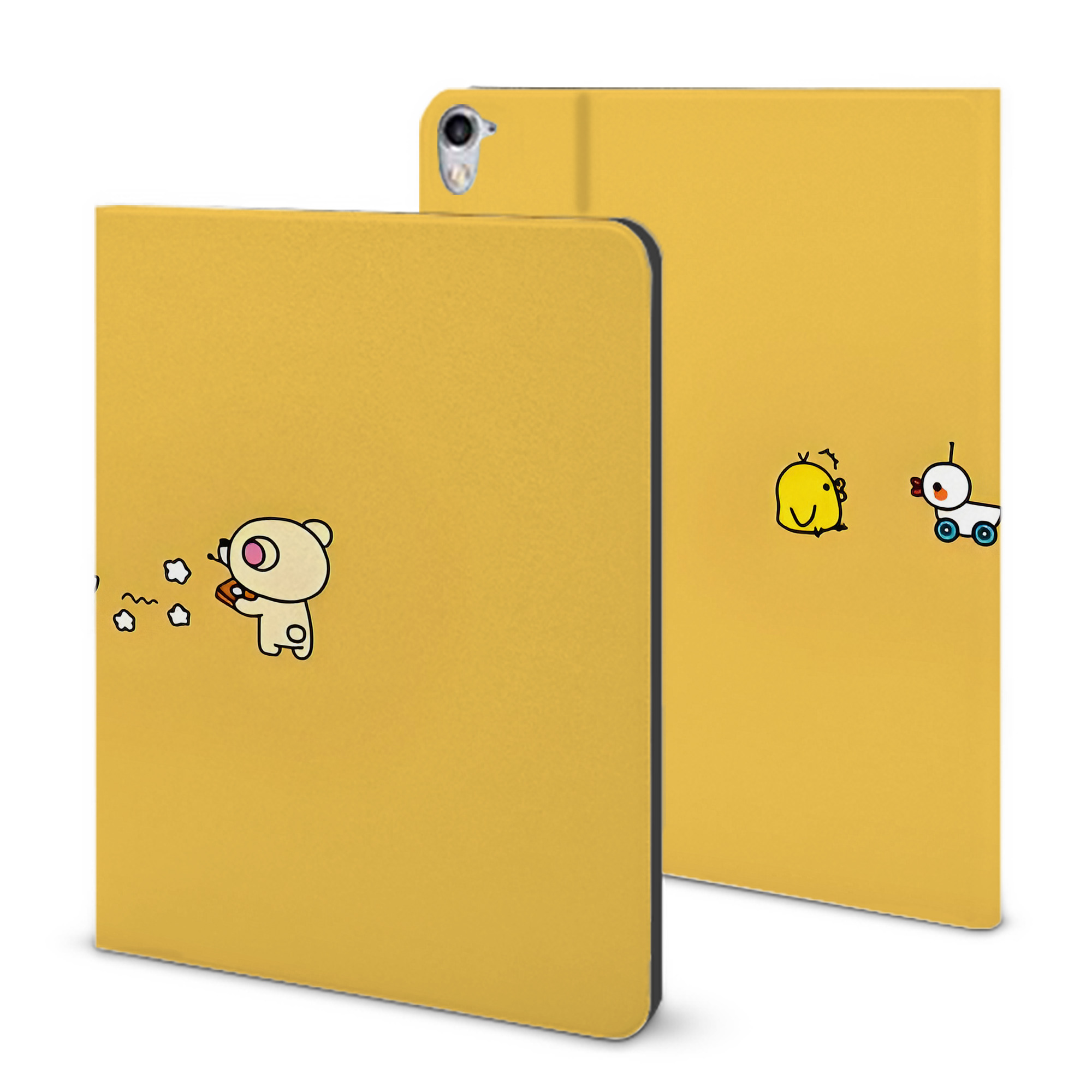 （画像用） リラックマ リラックマ キイロイトリ Rilakkuma Korilakkuma Kiiroitori IPad ケース ブック型 PUレザー TPU 耐衝撃 軽量 薄型 ペン収納なし 全面保護 IPad 各モデル対応
